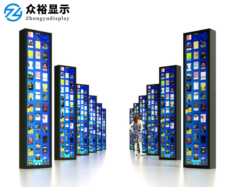 瀑布流电子书阅读屏借阅机数字文化长廊